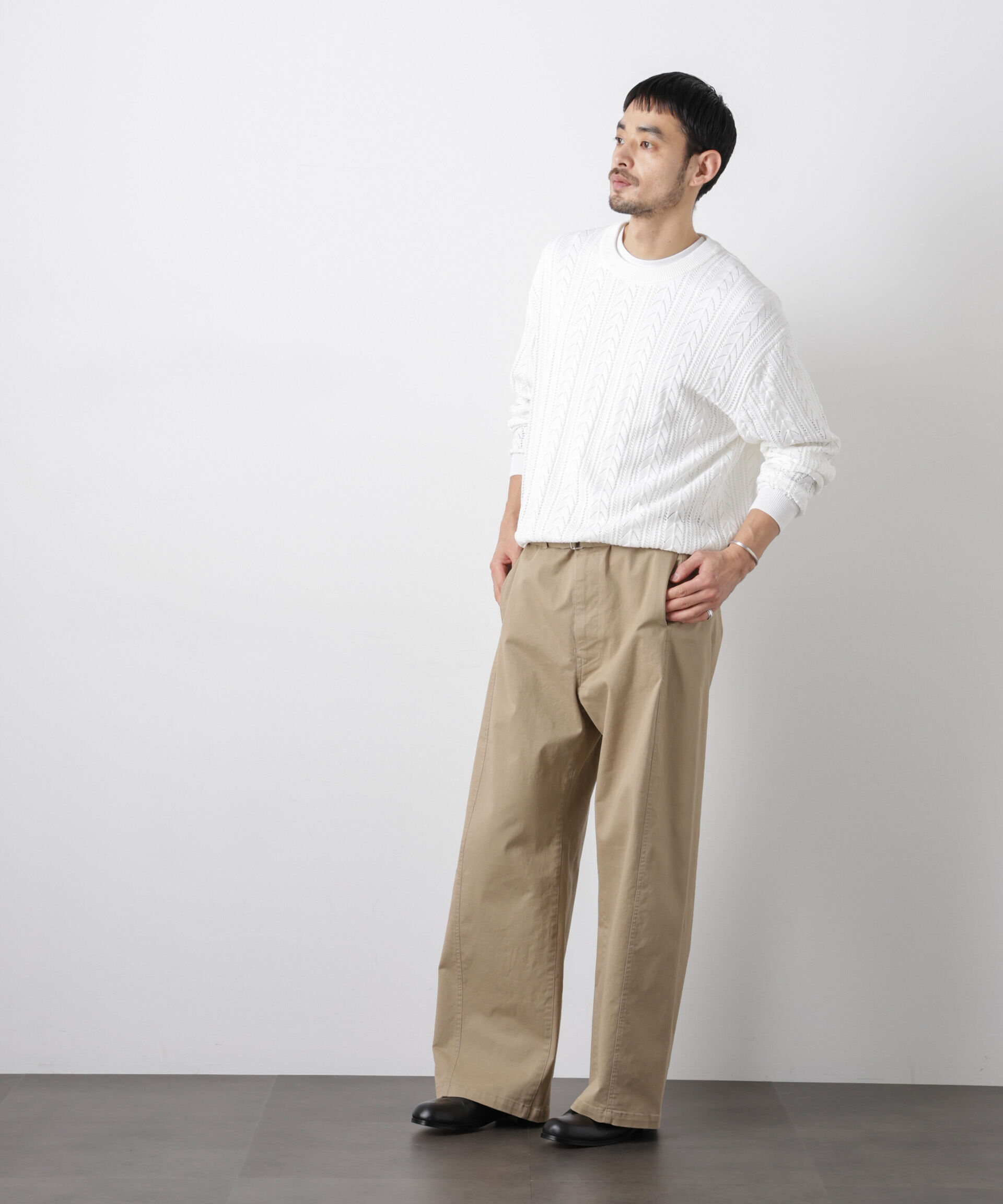 nano･universe「｢ASSEMBLANC｣コードヤーンシアーケーブルニット」|ニット・セーター|