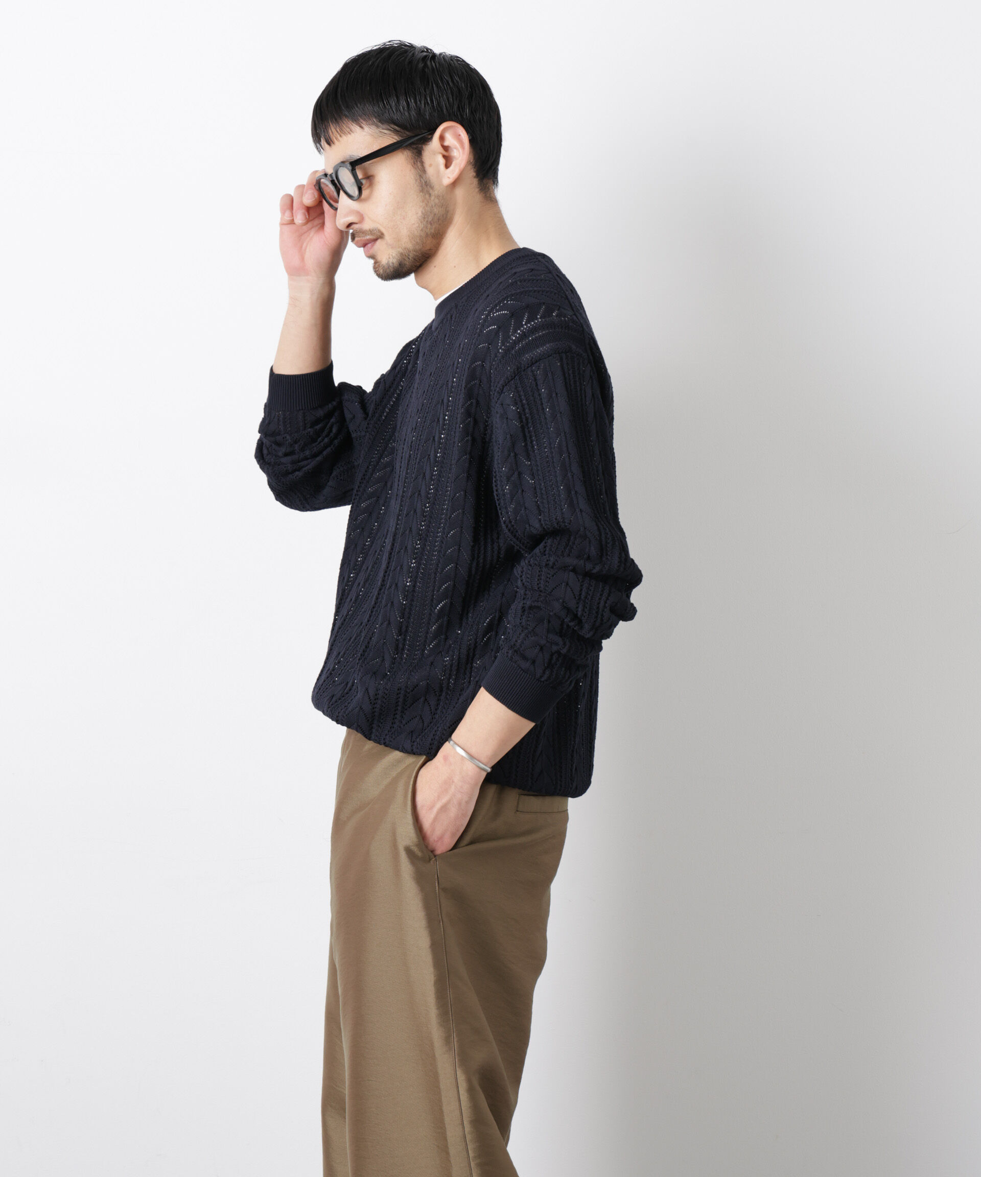 nano･universe「｢ASSEMBLANC｣コードヤーンシアーケーブルニット」|ニット・セーター|