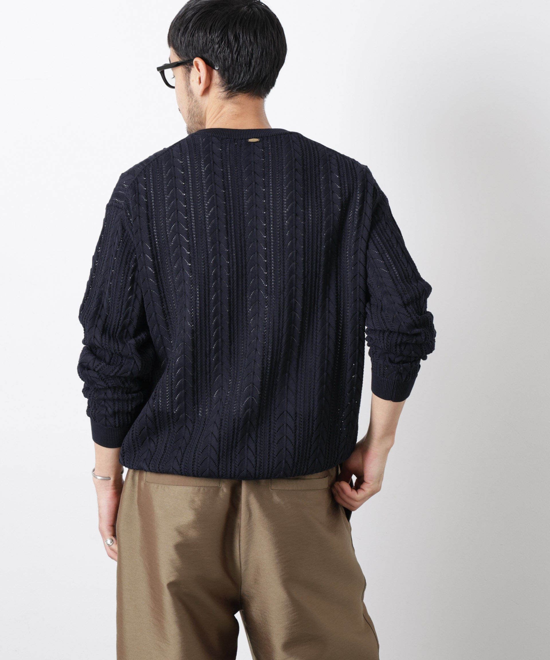 nano･universe「｢ASSEMBLANC｣コードヤーンシアーケーブルニット」|ニット・セーター|