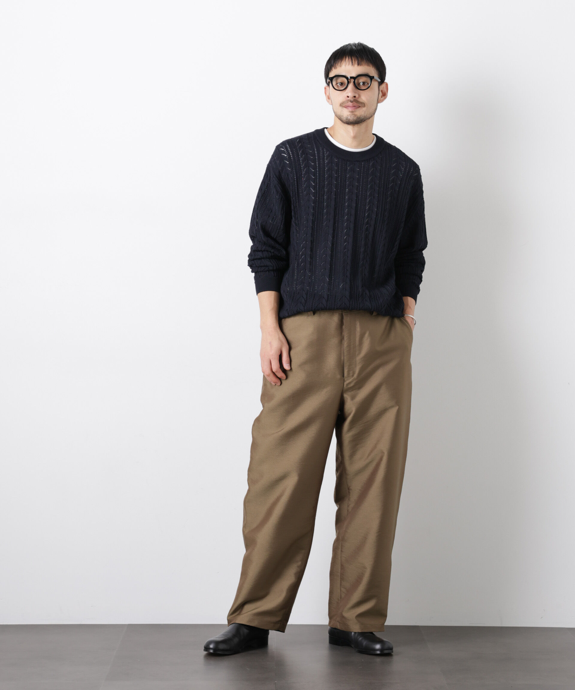 nano･universe「｢ASSEMBLANC｣コードヤーンシアーケーブルニット」|ニット・セーター|