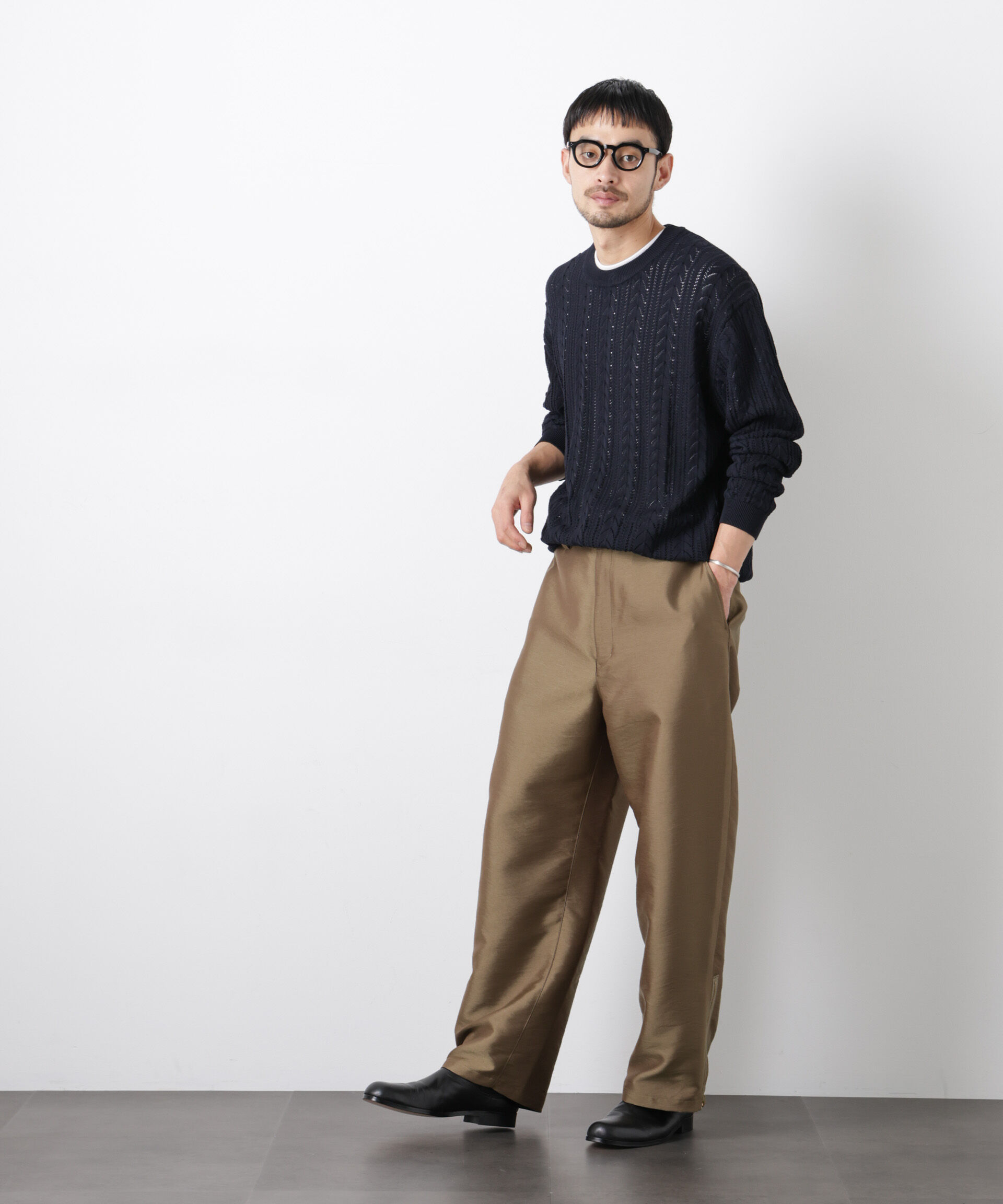 nano･universe「｢ASSEMBLANC｣コードヤーンシアーケーブルニット」|ニット・セーター|