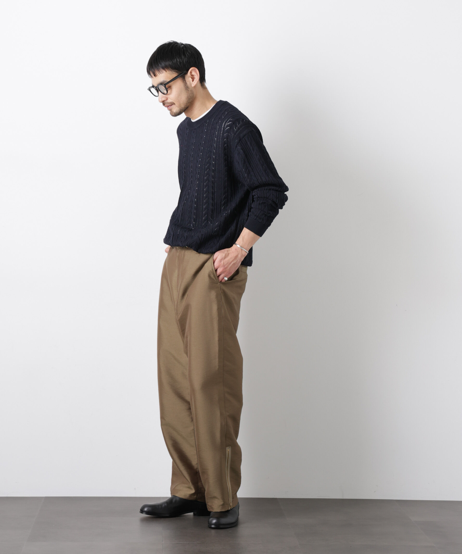 nano･universe「｢ASSEMBLANC｣コードヤーンシアーケーブルニット」|ニット・セーター|