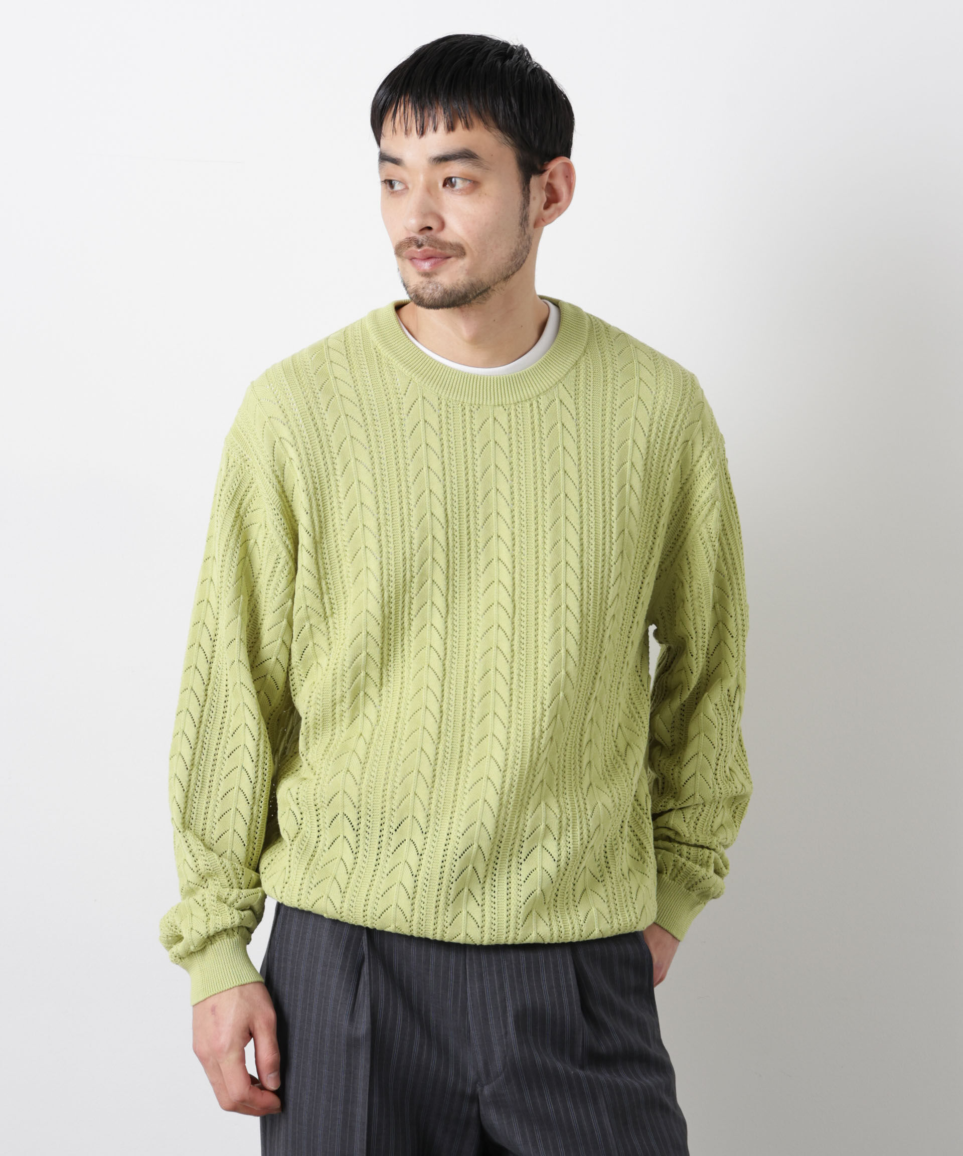 nano･universe「｢ASSEMBLANC｣コードヤーンシアーケーブルニット」|ニット・セーター|