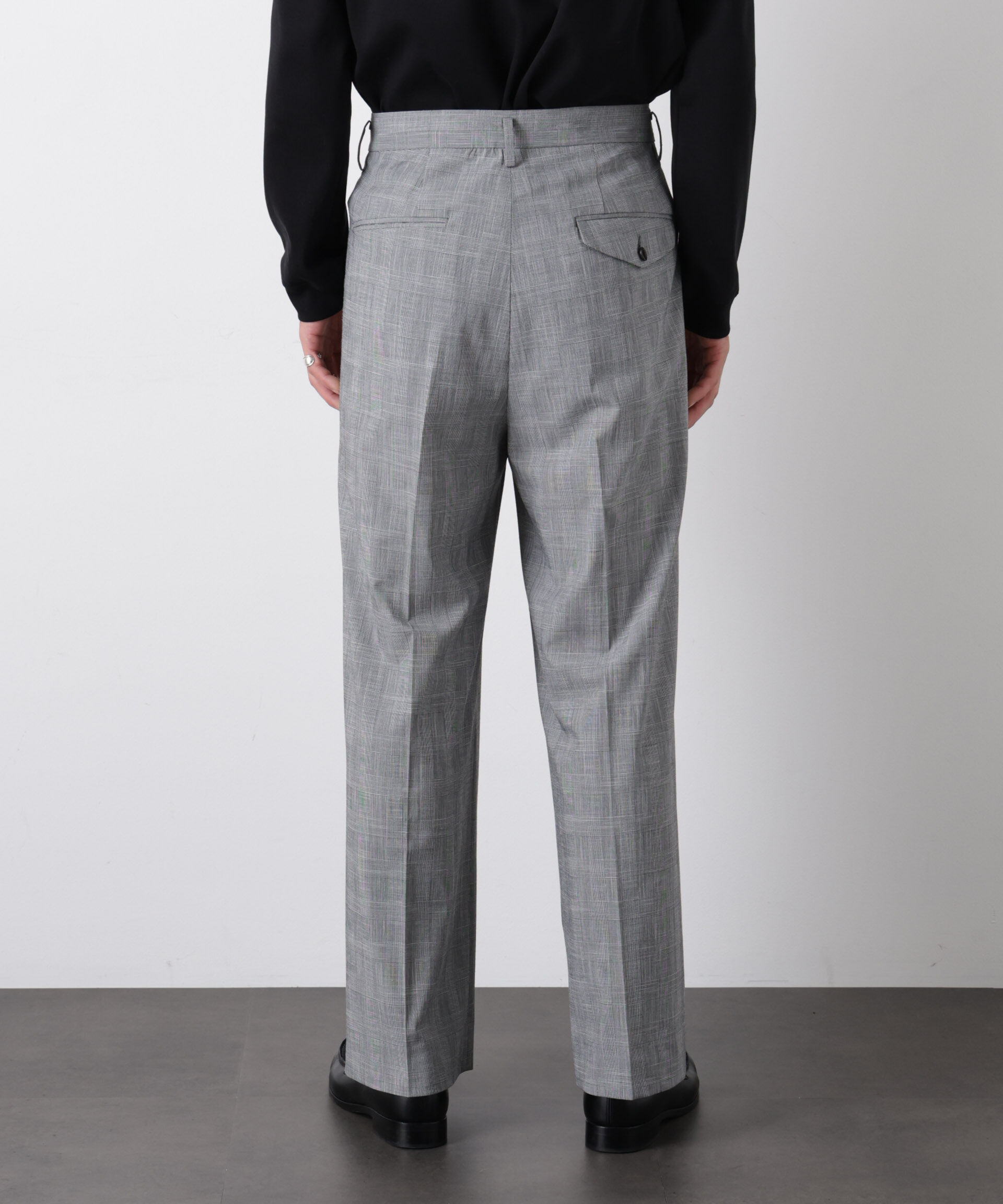 nano･universe「グレンチェックストレートパンツ（セットアップ可）」|チノ|