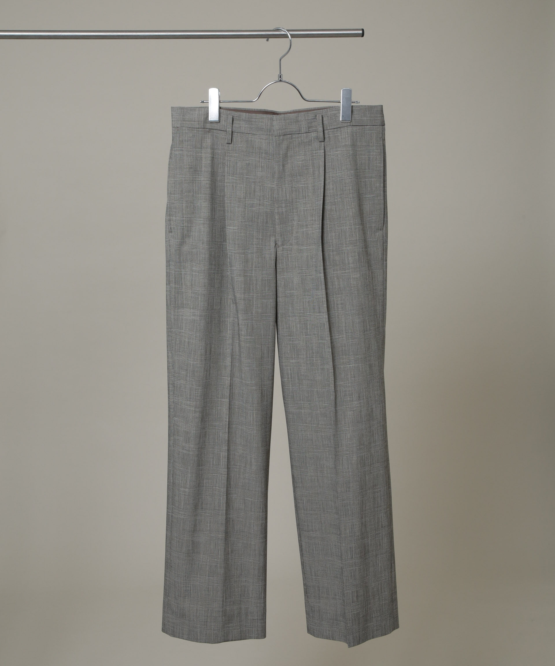 nano･universe「グレンチェックストレートパンツ（セットアップ可）」|チノ|