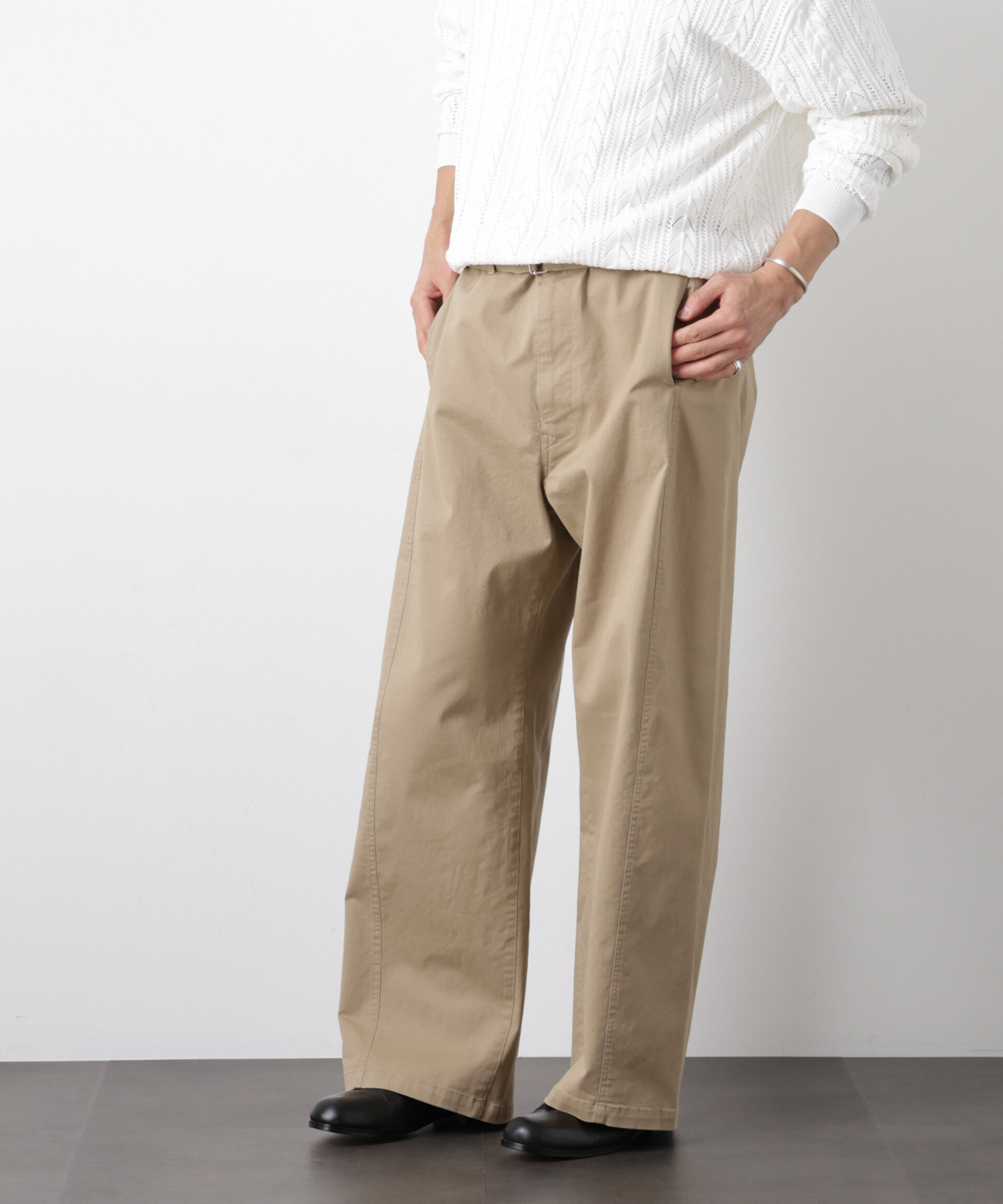 nano･universe「｢ASSEMBLANC｣ベルテッド3Dパンツ」|チノ|