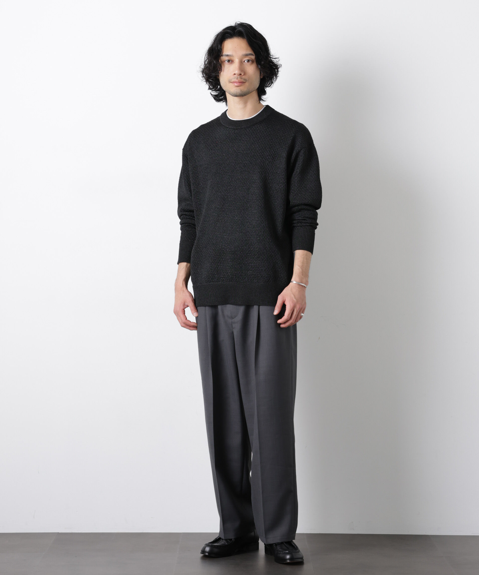 nano･universe「ギマクルーネックプルオーバー」|ニット・セーター|