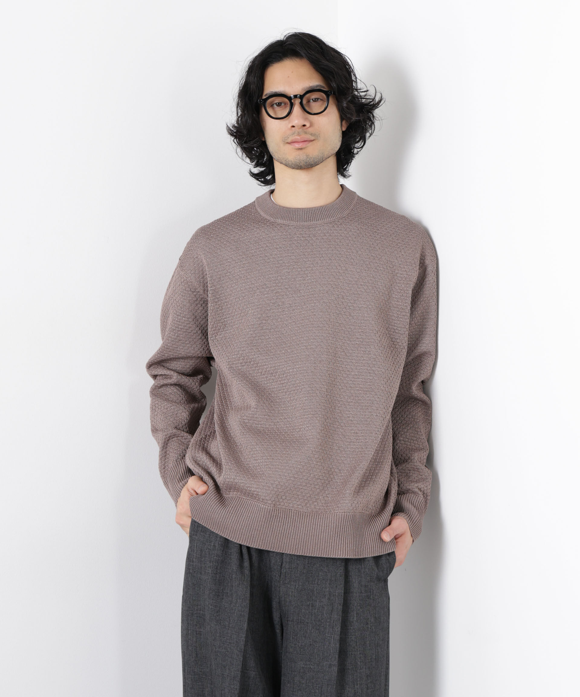 nano･universe「ギマクルーネックプルオーバー」|ニット・セーター|