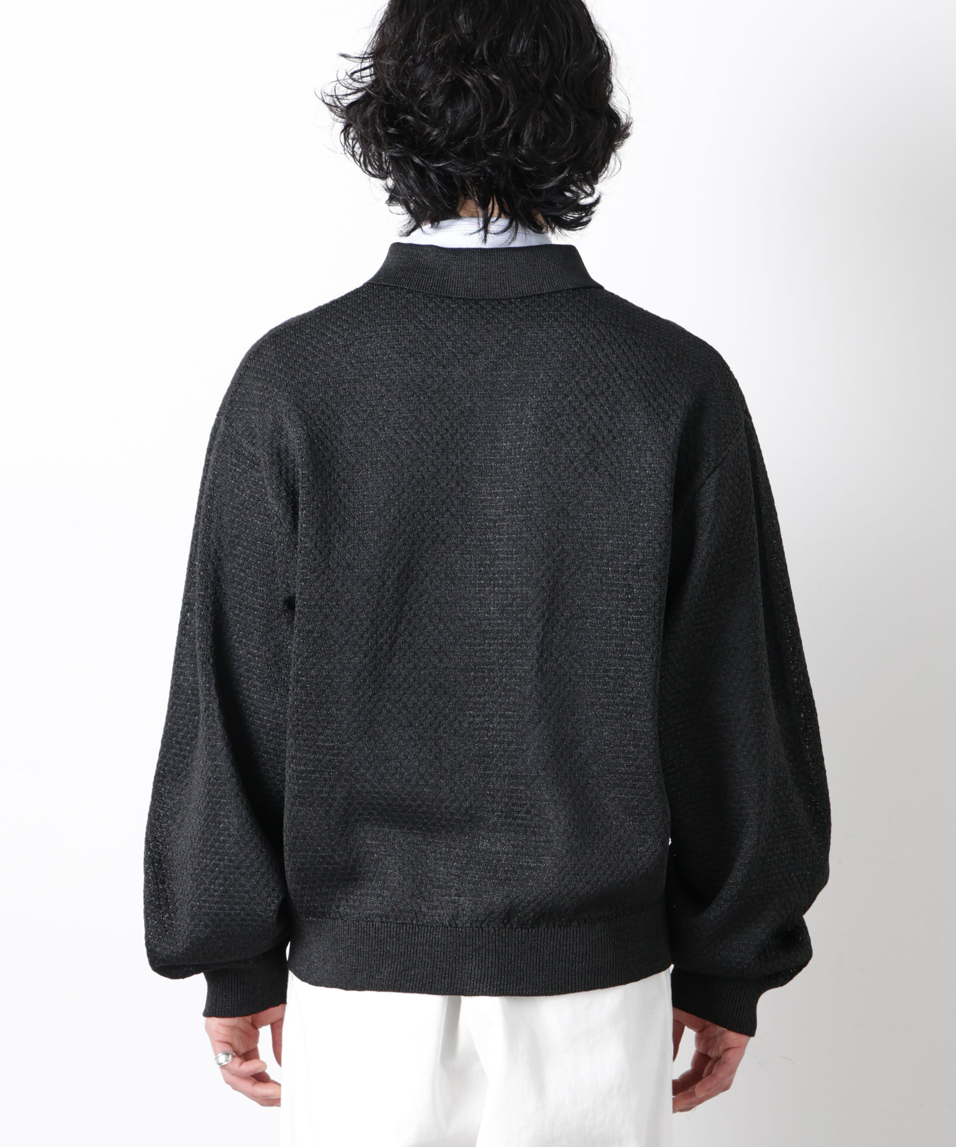 nano･universe「ギマポロカラーニットジャケット」|ニット・セーター|