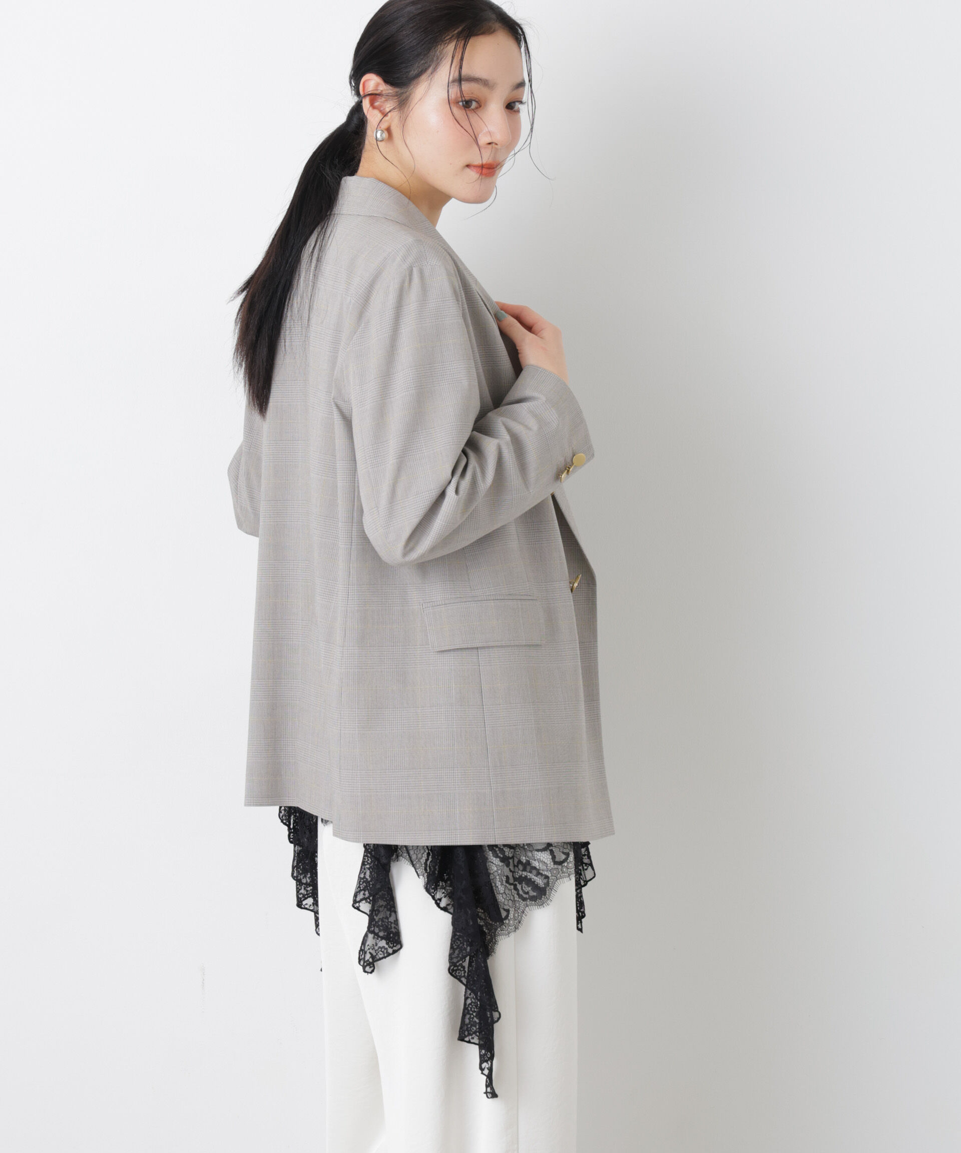 nano･universe「トロストレッチダブルジャケット(セットアップ可)」|テーラードジャケット|