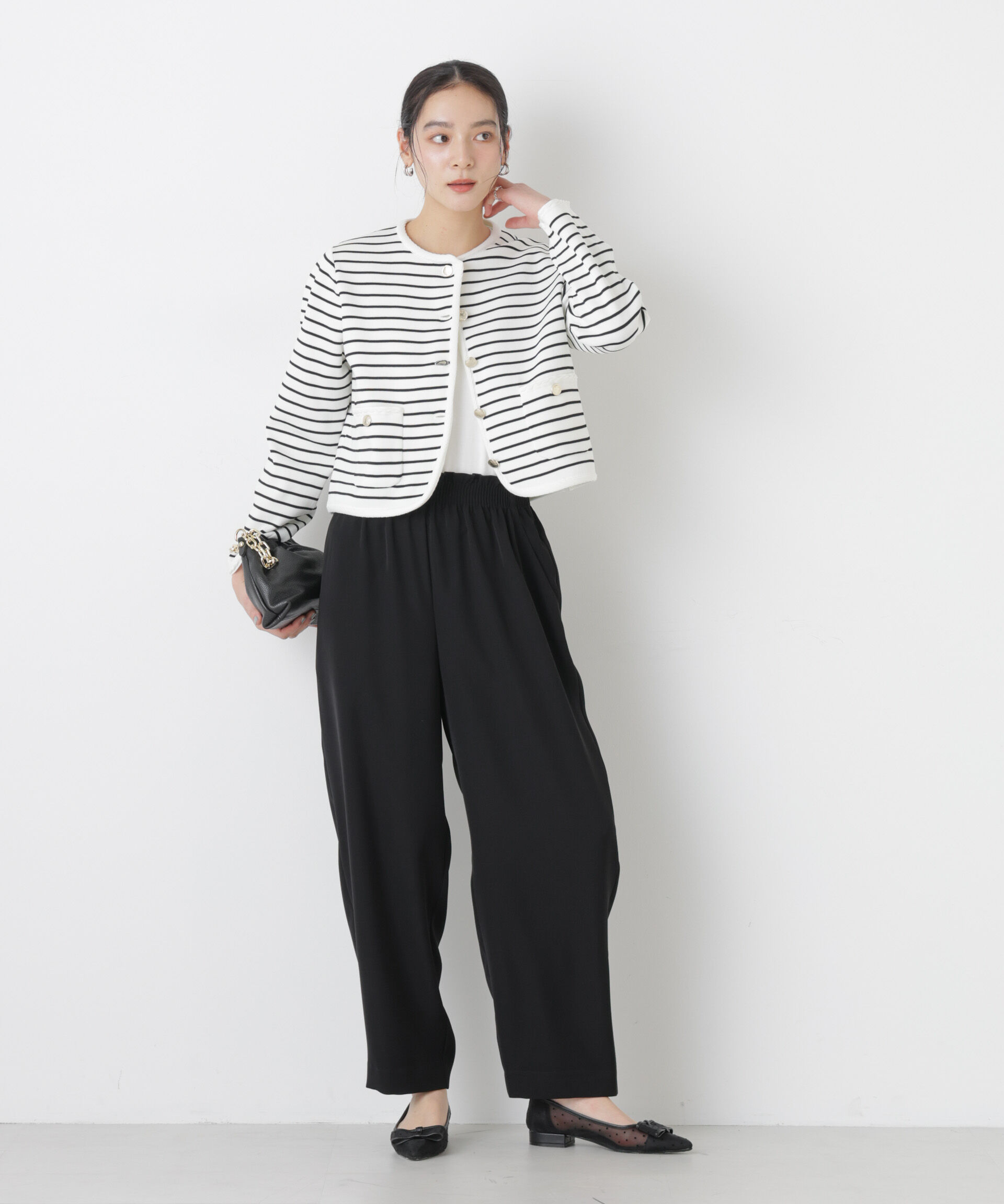 nano･universe「ダブルクロスイージーコクーンパンツ」|チノ|