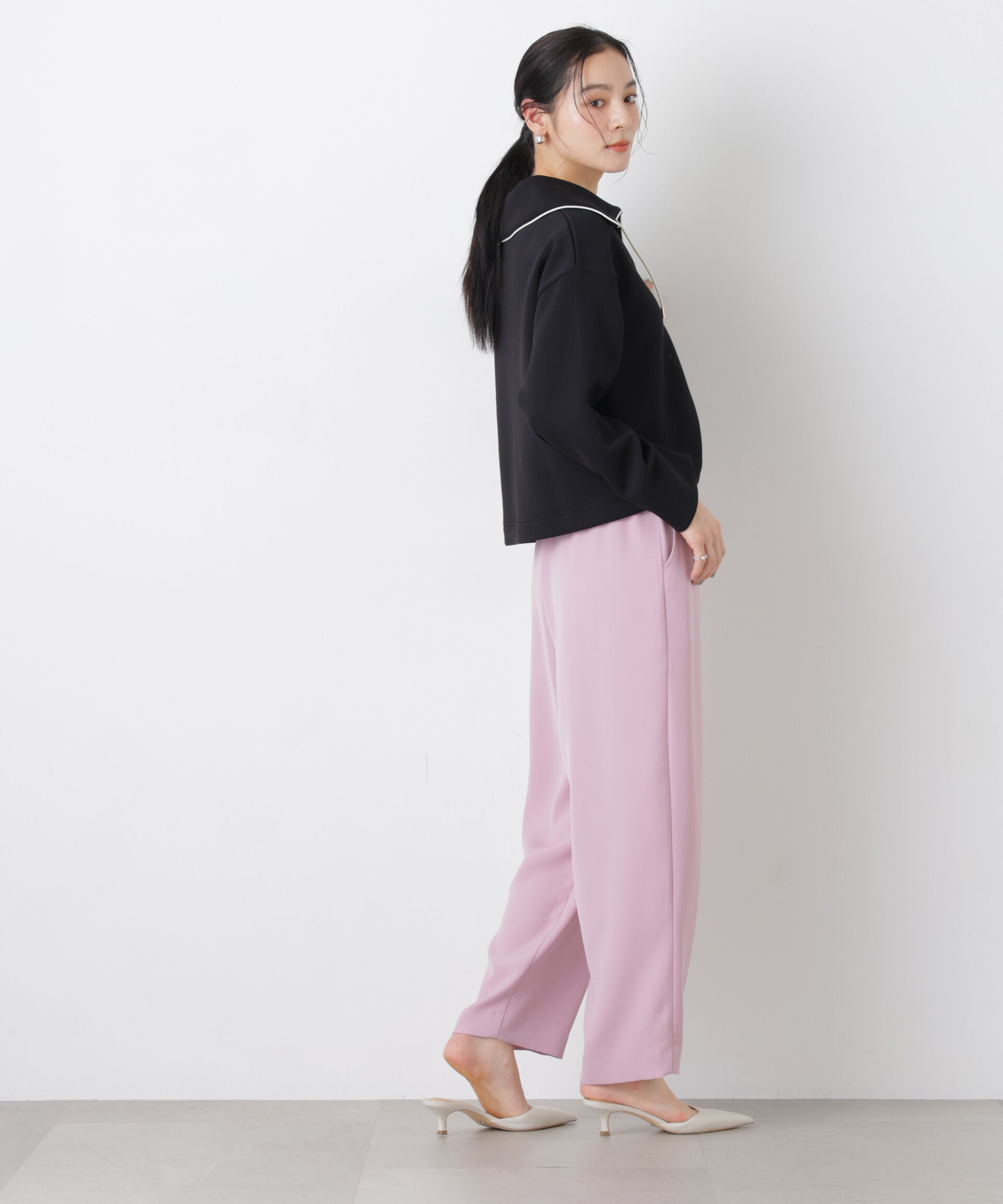 nano･universe「ダブルクロスイージーコクーンパンツ」|チノ|