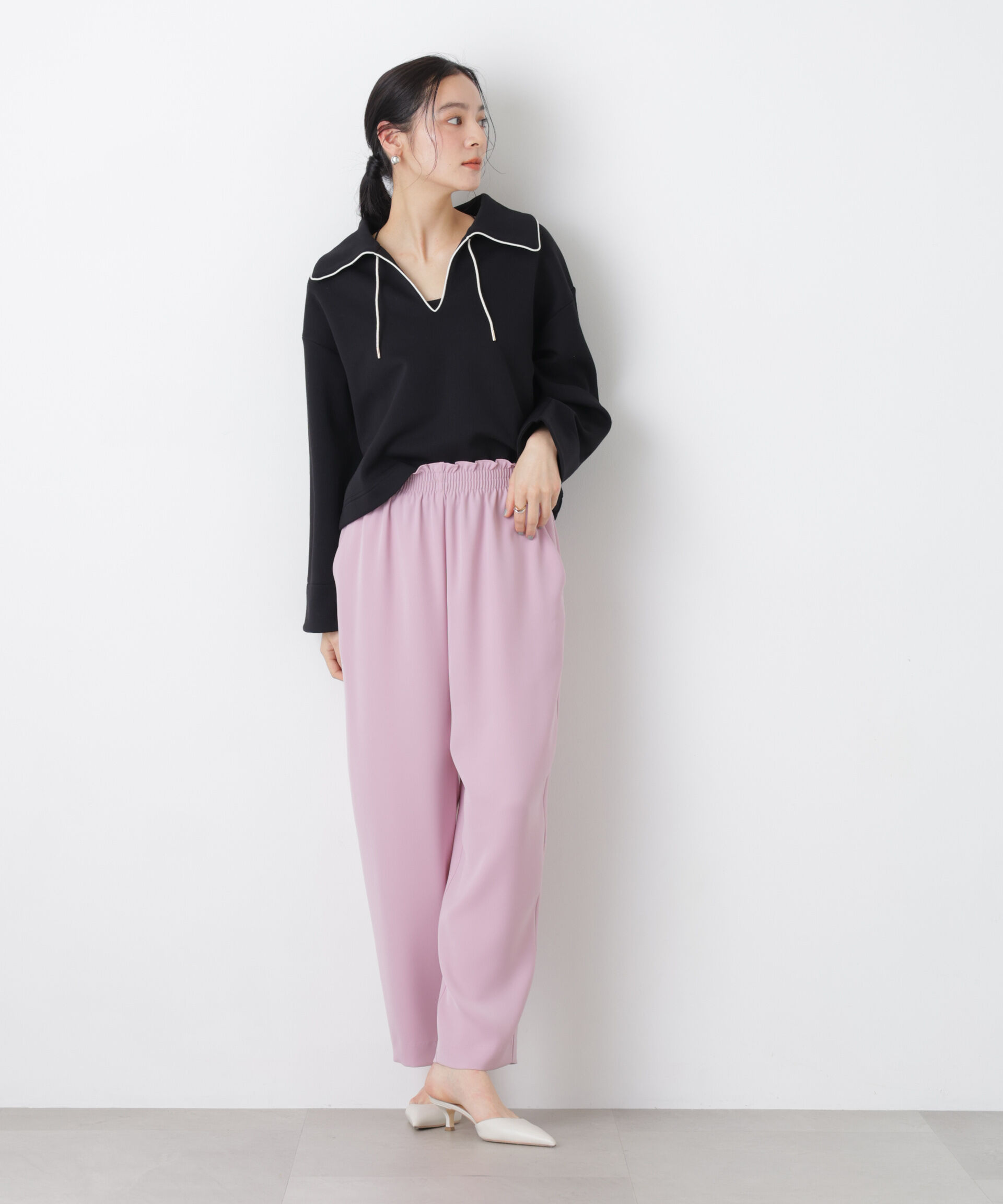 nano･universe「ダブルクロスイージーコクーンパンツ」|チノ|