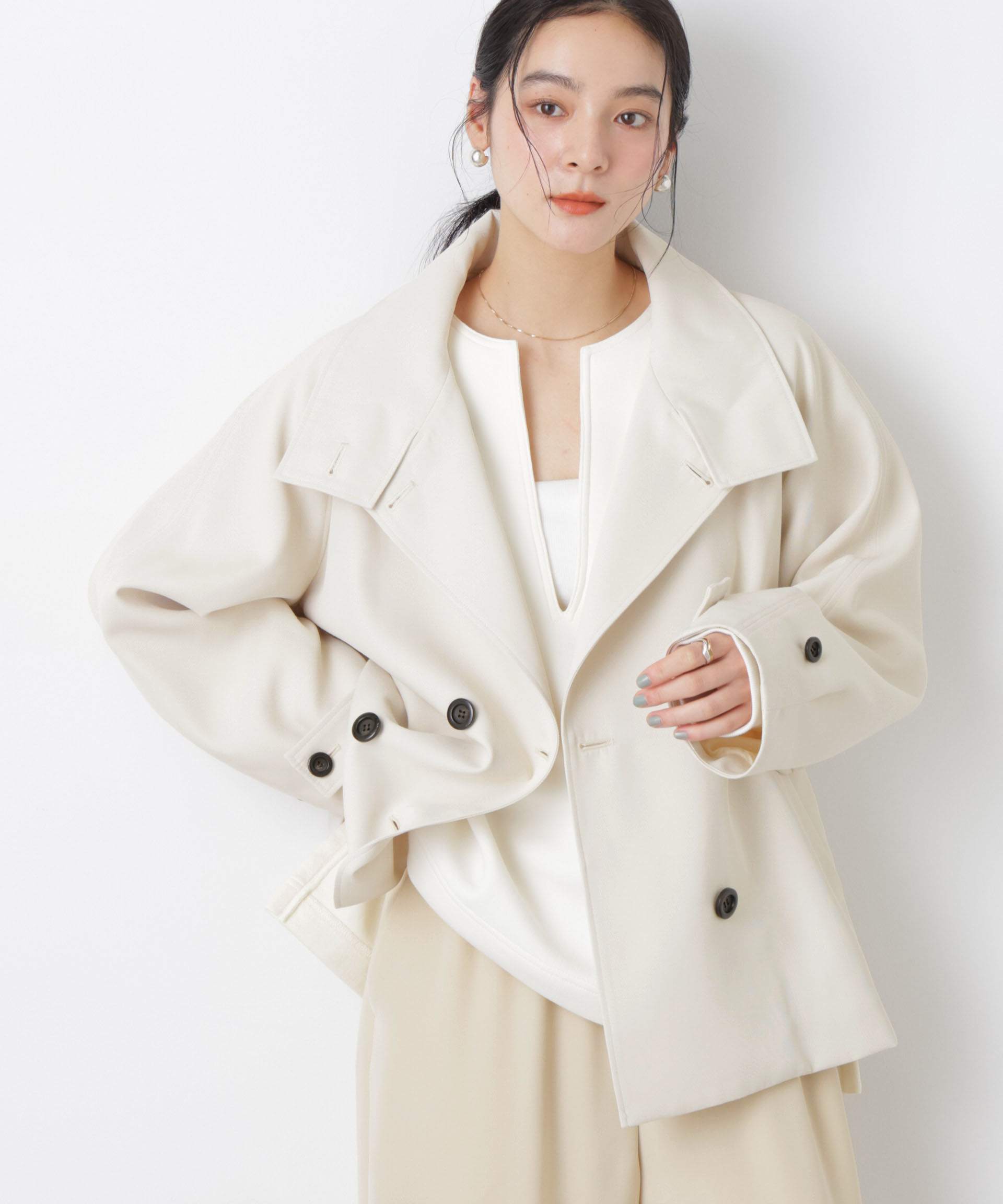 nano･universe「エアリーツイルベルテッドショートコート」|その他|