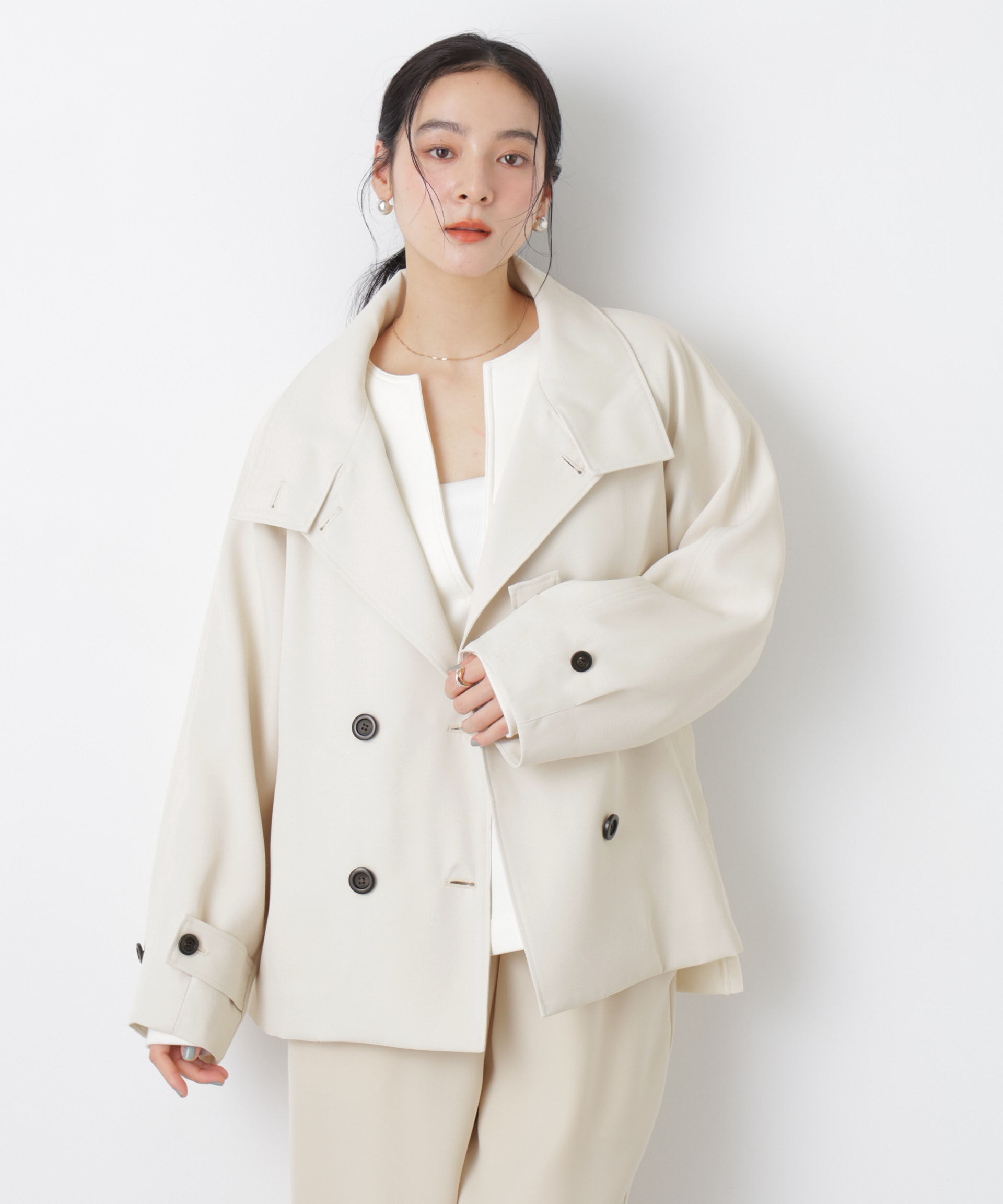 nano･universe「エアリーツイルベルテッドショートコート」|その他|