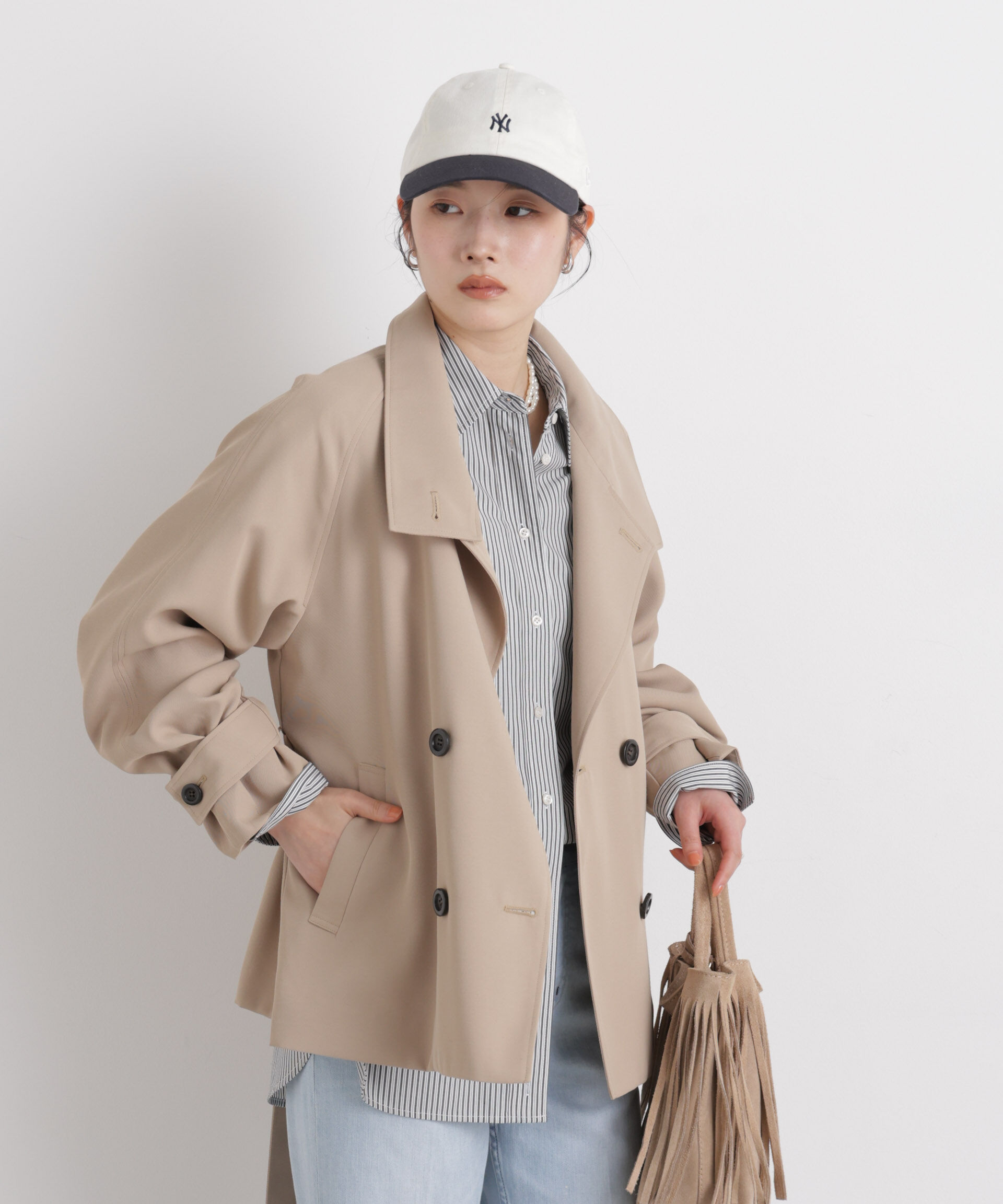 nano･universe「エアリーツイルベルテッドショートコート」|その他|