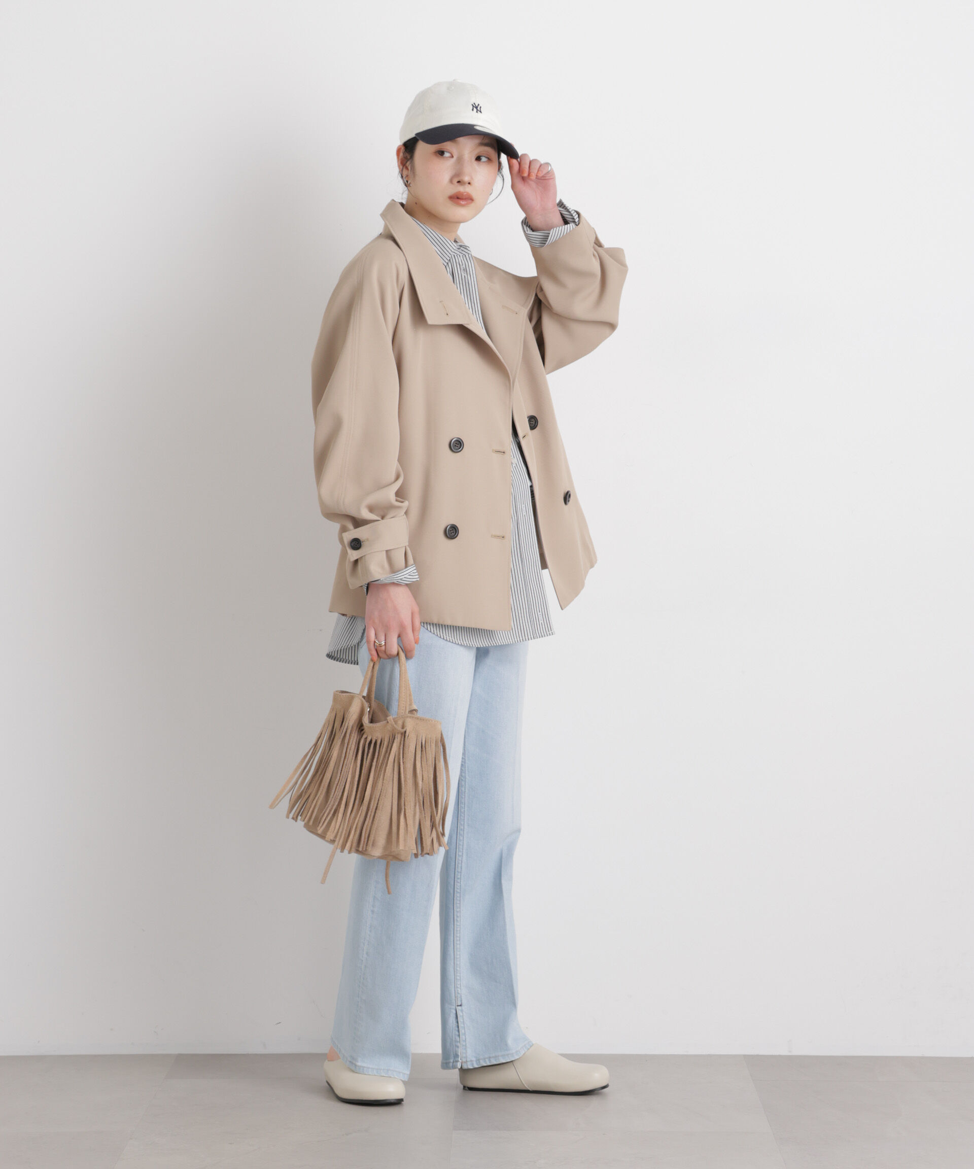 nano･universe「エアリーツイルベルテッドショートコート」|その他|