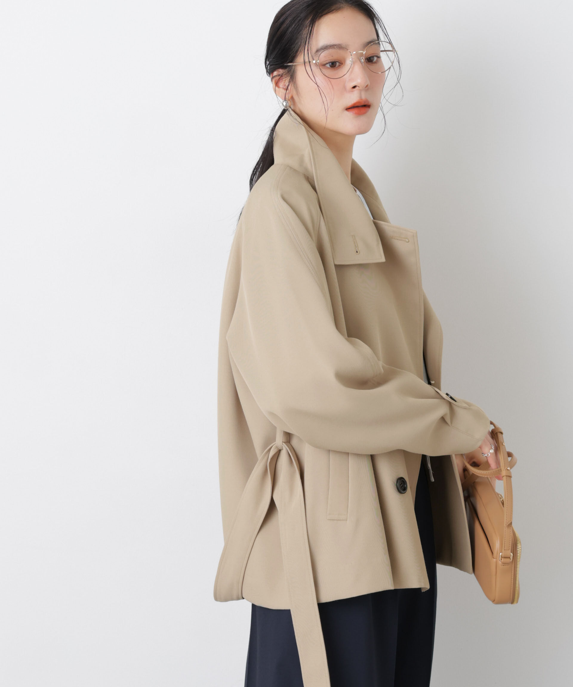 nano･universe「エアリーツイルベルテッドショートコート」|その他|