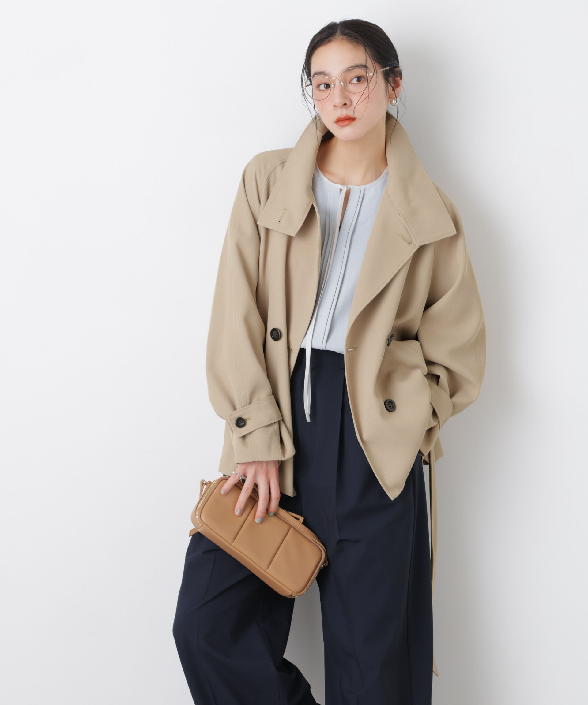 nano･universe「エアリーツイルベルテッドショートコート」|その他|