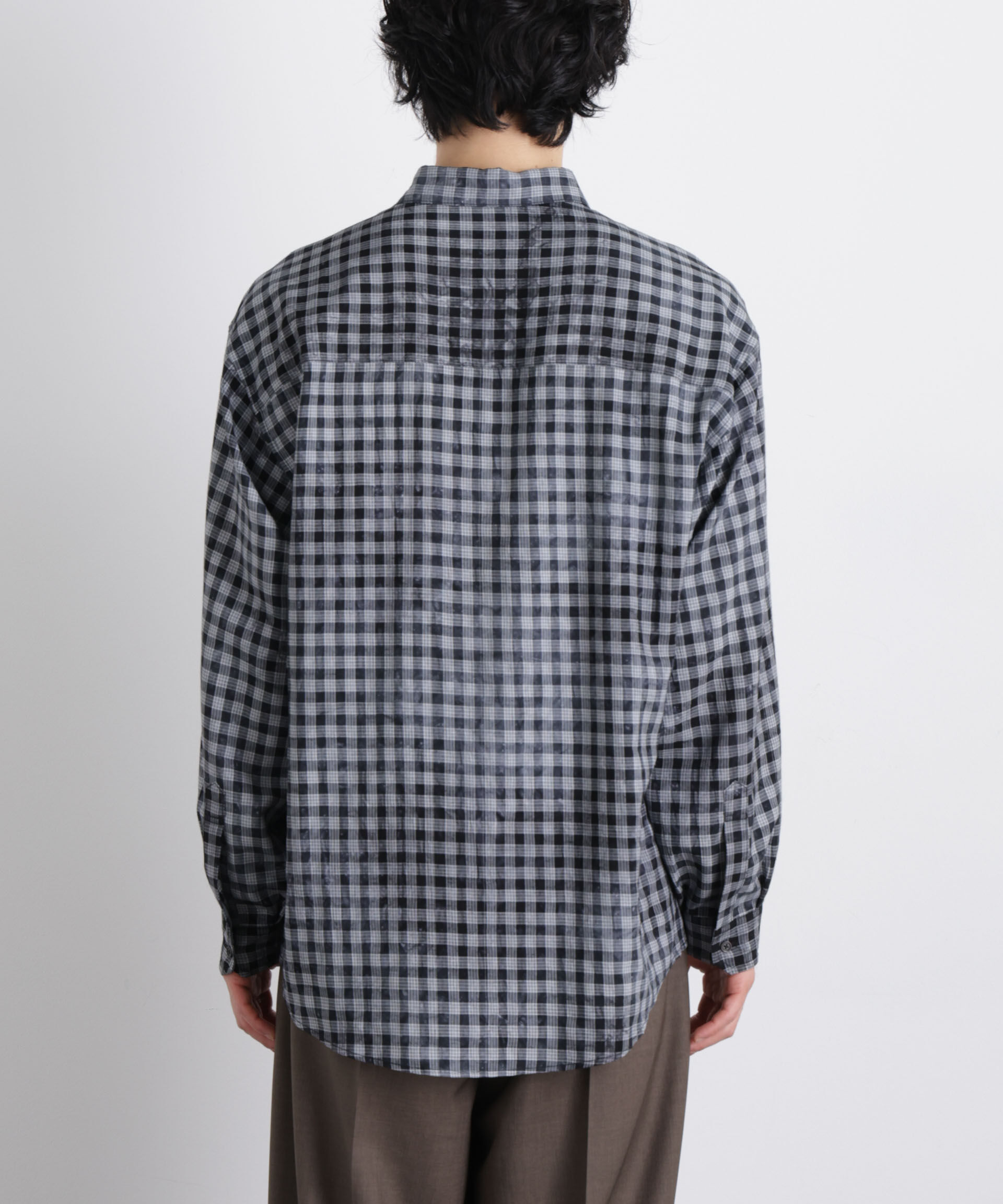 nano･universe「ケミカルフィニッシュチェック オーバーシャツ」|シャツ・ブラウス|