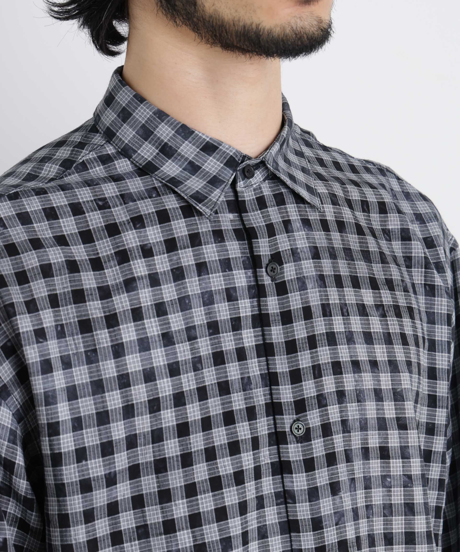 nano･universe「ケミカルフィニッシュチェック オーバーシャツ」|シャツ・ブラウス|