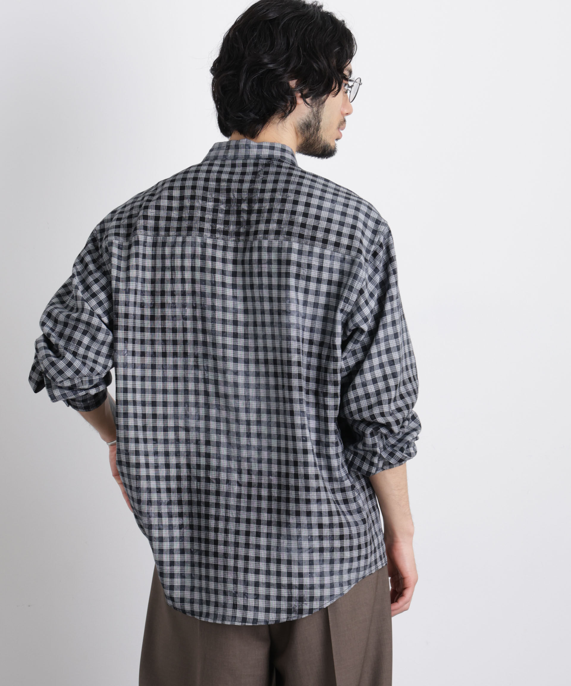 nano･universe「ケミカルフィニッシュチェック オーバーシャツ」|シャツ・ブラウス|