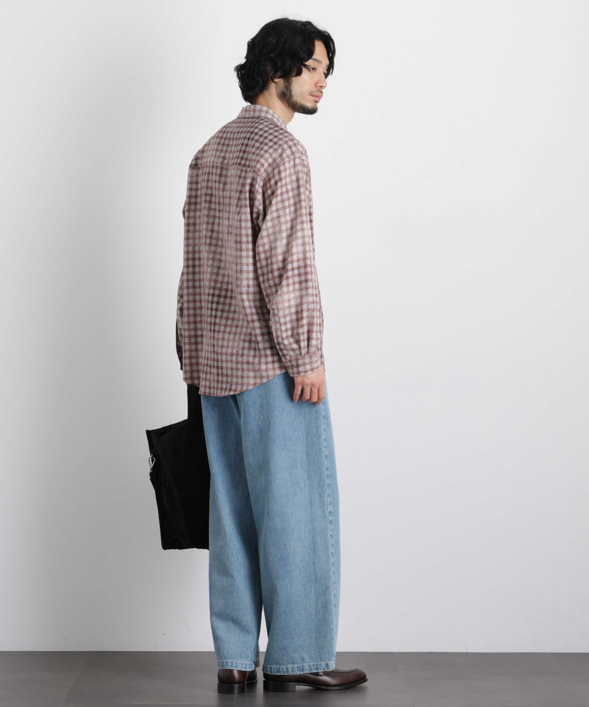 nano･universe「ケミカルフィニッシュチェック オーバーシャツ」|シャツ・ブラウス|