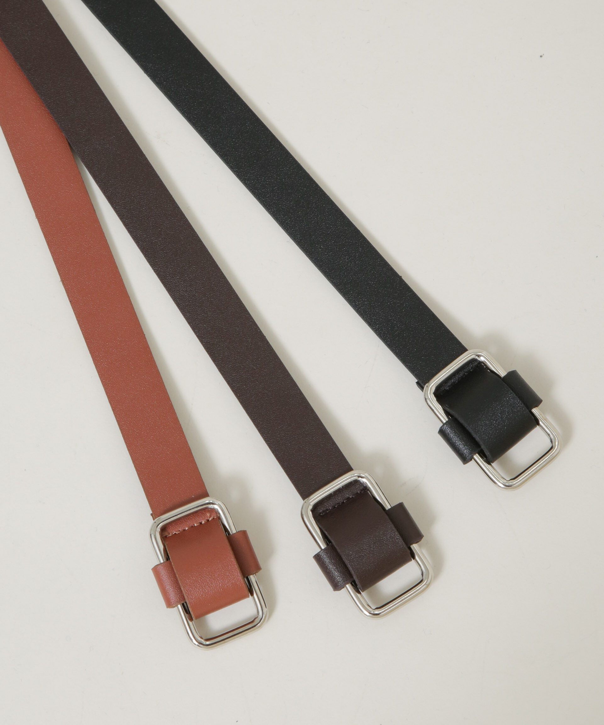 nano･universe「無段階調整 スクエア型バックル2cm幅ベルト」|ベルト|