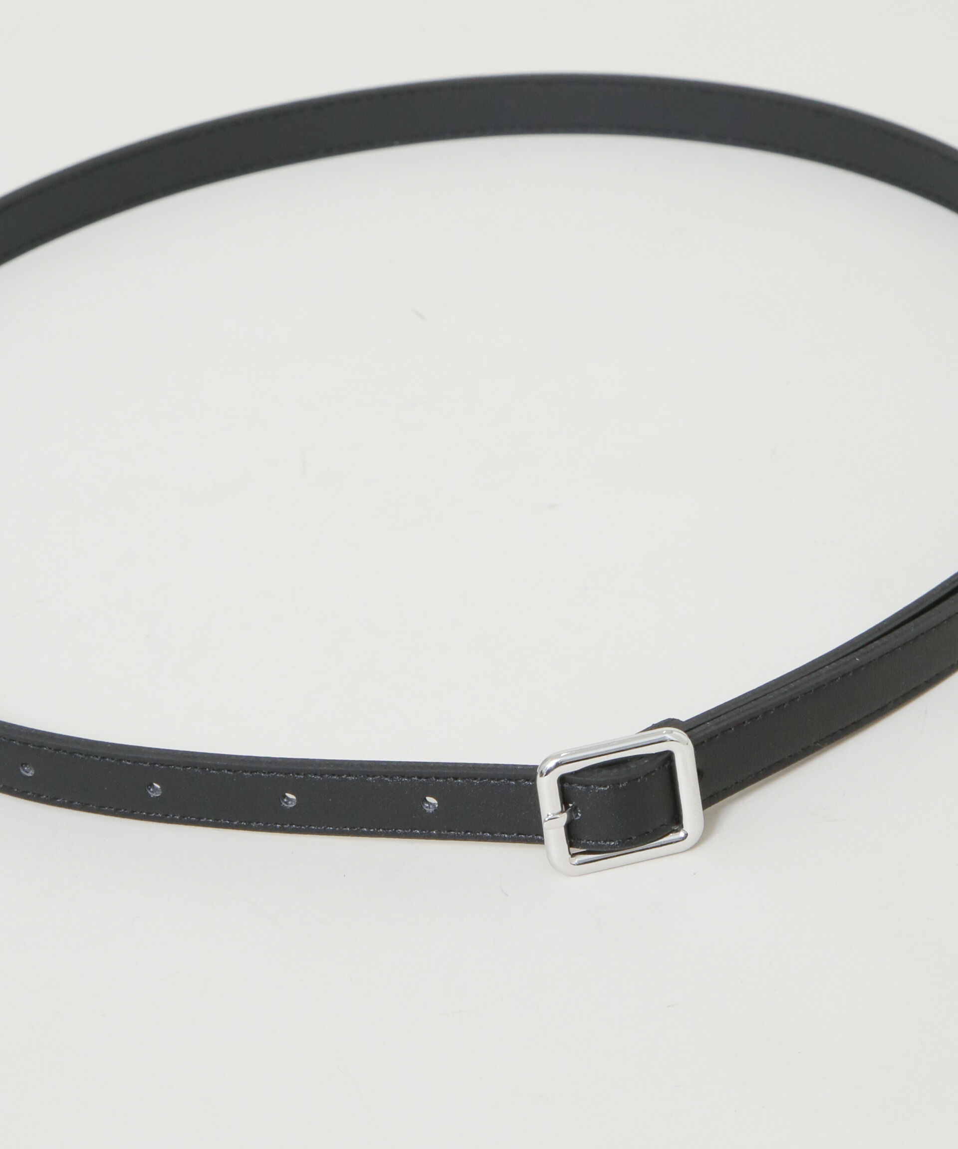 nano･universe「シルバースクエアバックル1.5cm幅ベルト」|ベルト|