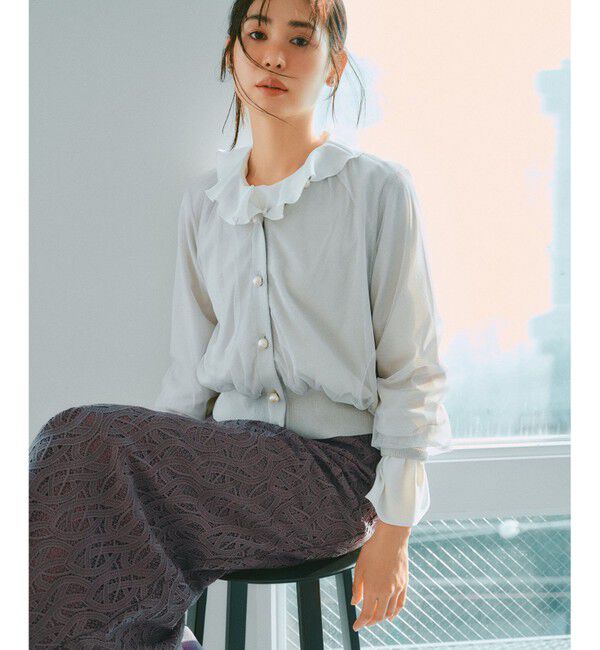 組曲「【WEB限定】チュールニット ブルゾン」|カーディガン|