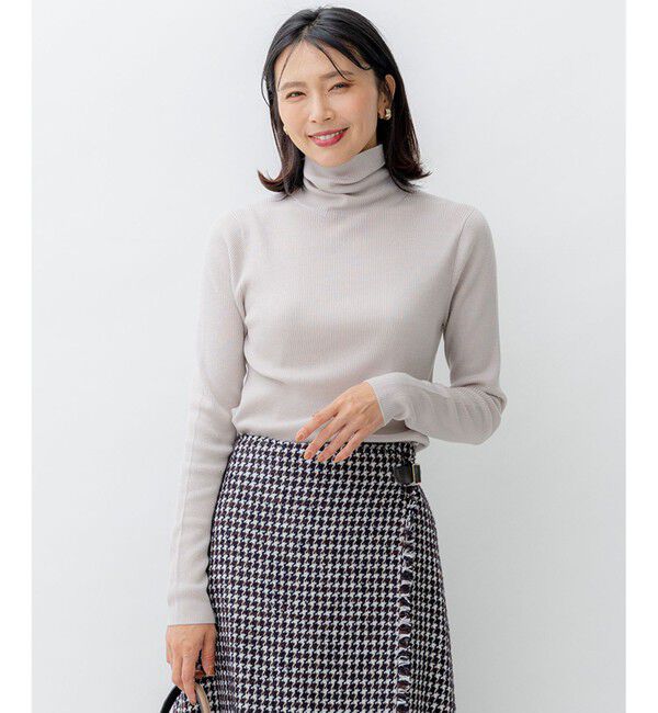 23区「【洗える】ウーステッドウール タートルネック ニット」|ニット・セーター|ベージュ系