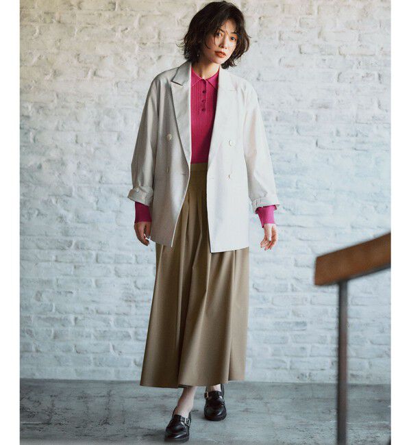 23区「【撥水加工/洗える】ブライトタフタ タック スカート」|スカート|