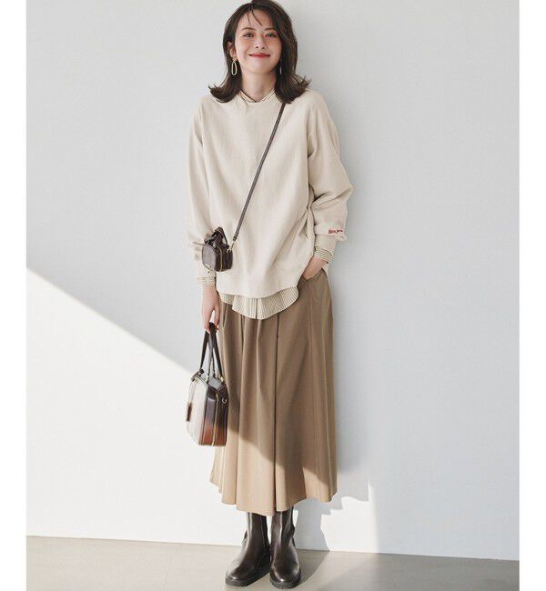 23区「【撥水加工/洗える】ブライトタフタ タック スカート」|スカート|