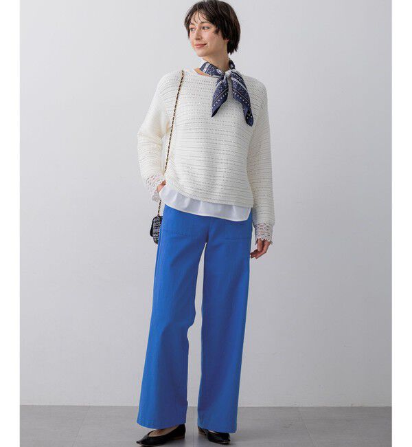 23区「コットンギマ ボートネック ニット」|ニット・セーター|