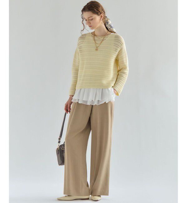 23区「コットンギマ ボートネック ニット」|ニット・セーター|