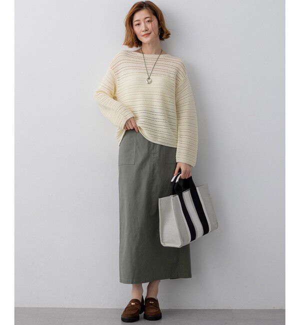23区「コットンギマ ボートネック ニット」|ニット・セーター|