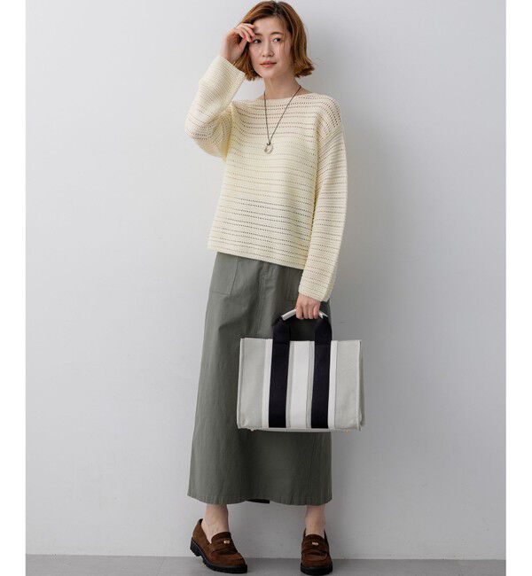 23区「コットンギマ ボートネック ニット」|ニット・セーター|