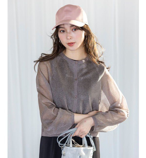 ANY SIS「【洗える】シアーランタンスリーブ カーディガン」|カーディガン|