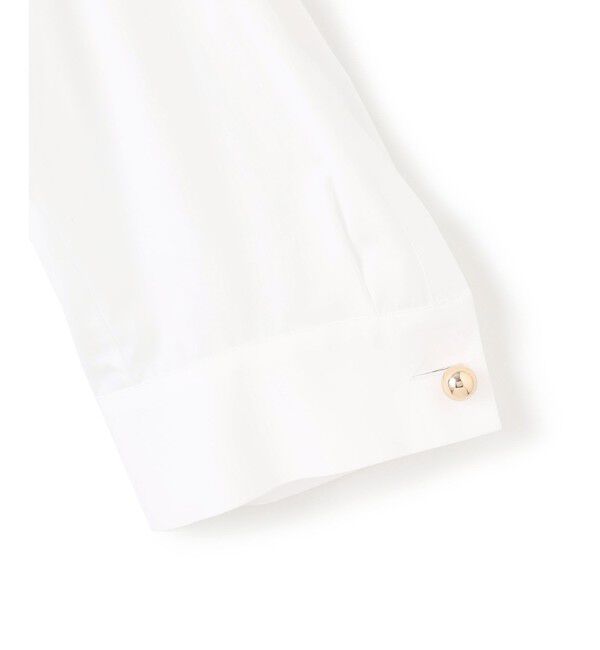 BEIGE,「【洗える】MAGNOLIA / ゴールド釦コットンショート丈ブラウス」|シャツ・ブラウス|