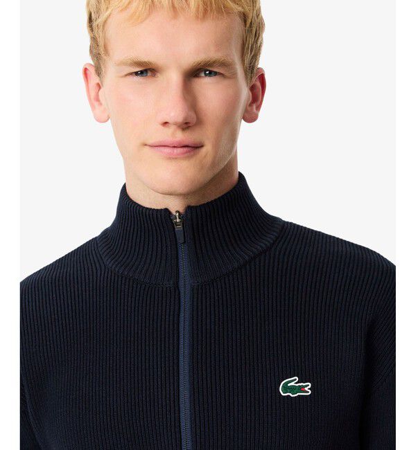 LACOSTE「コットンブレンドジップアップセーター」|ニット・セーター|