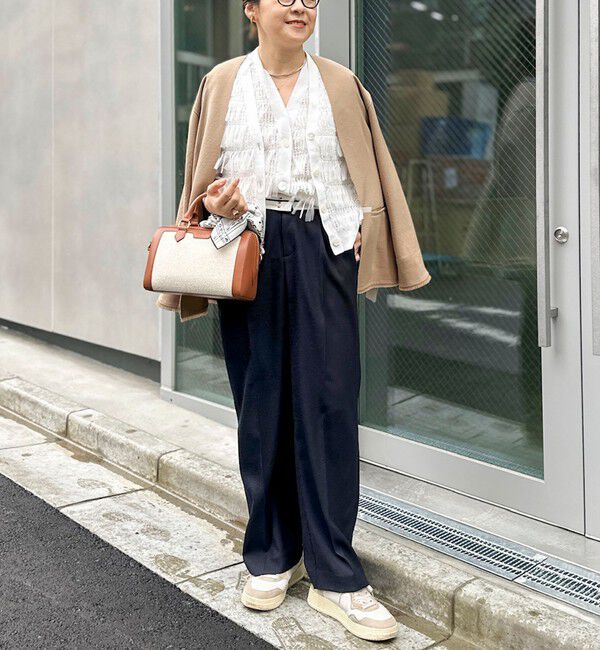 NOLLEY'S「《手洗い可能》チュールフリンジVネックカーディガン」|カーディガン|