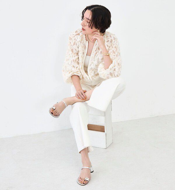 NOLLEY'S「《セットアップ対応》【KIRYU】ウォッシャブルラメジャガードブルゾン」|ブルゾン・スタジャン|