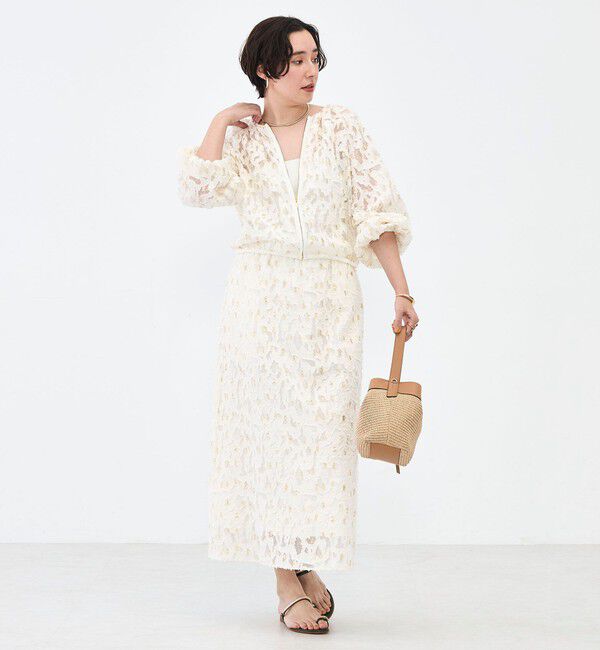 NOLLEY'S「《セットアップ対応》【KIRYU】ウォッシャブルラメジャガードブルゾン」|ブルゾン・スタジャン|