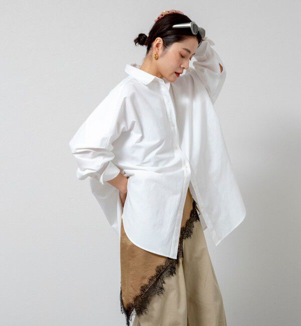 MAQWEL「【MAQWEL/マクウェル】ウォッシャブルオックスシャツ」|シャツ・ブラウス|オフホワイト