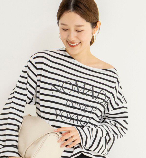 NOLLEY'S「【WEB限定】ウォッシャブルボーダープリントロンTee」|Tシャツ・カットソー|