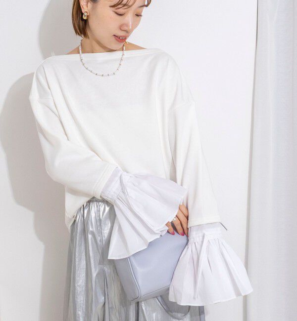 NOLLEY'S「【WEB限定】ウォッシャブルシャツスリーブスウェットプルオーバー」|Tシャツ・カットソー|