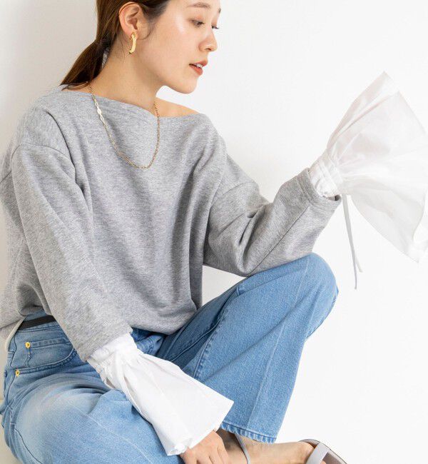 NOLLEY'S「【WEB限定】ウォッシャブルシャツスリーブスウェットプルオーバー」|Tシャツ・カットソー|