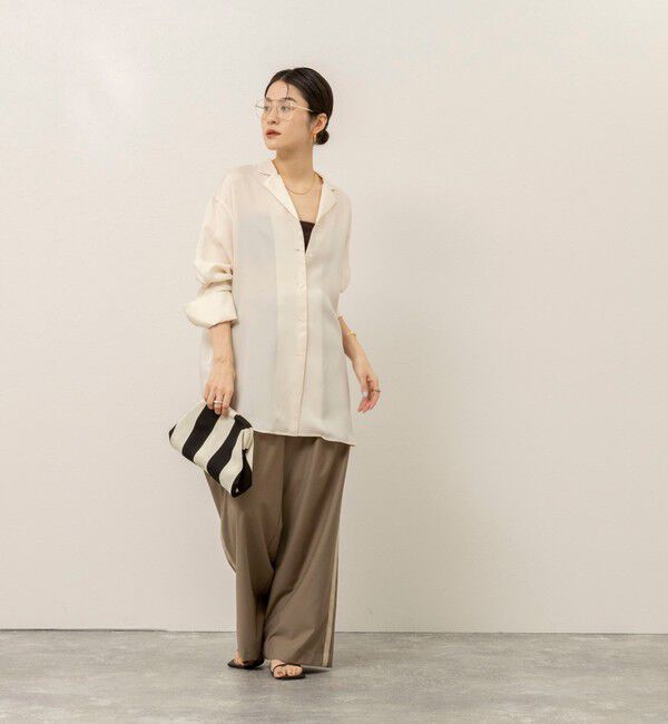 MAQWEL「《セットアップ対応》【MAQWEL/マクウェル】ウォッシャブルサテンシャツ」|シャツ・ブラウス|