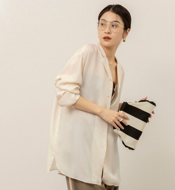 MAQWEL「《セットアップ対応》【MAQWEL/マクウェル】ウォッシャブルサテンシャツ」|シャツ・ブラウス|