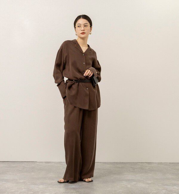 MAQWEL「《セットアップ対応》【MAQWEL/マクウェル】ウォッシャブルサテンシャツ」|シャツ・ブラウス|